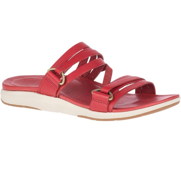 Merrill Select Grip Women's Kalari Shaw Slides - Bossanova/ Red Leather / size 8 - Picture 1 of 12